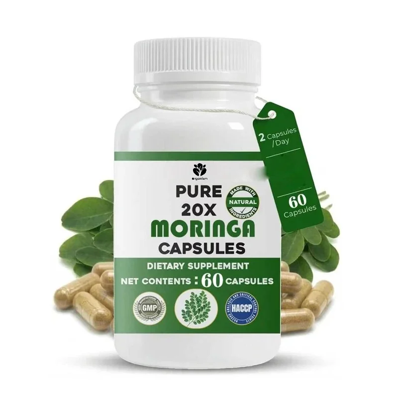 

Moringa Oleifera 20:1 extract 450mg, high-strength leaf powder supplement, non GMO, no additives