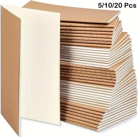Notebook 5/10/20 Pcs Mini 5.12x3.54 Inch, Blank Unlined Pocket Journal for Travel, Students School Office Writing