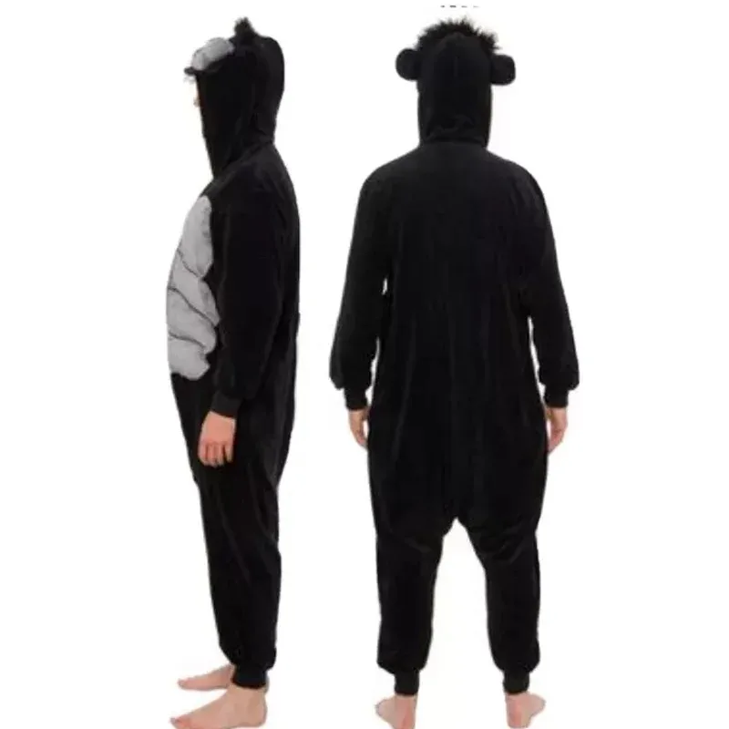 Gorilla Pigiama Per Adulti Kigurumi Tutina Da Uomo Costume Cosplay Per Tutto Il Corpo Intero Pijama Da Uomo di Un Pezzo Degli Indumenti Da Notte Di Natale Per Halloween