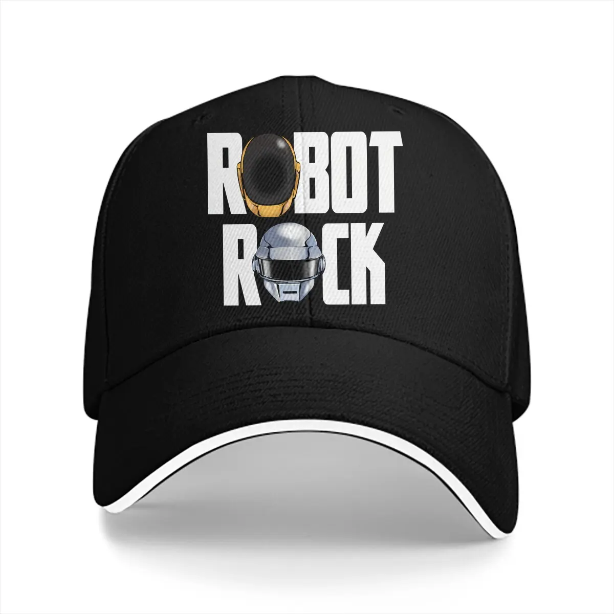 Washed Men's Baseball Cap Robot Rock Trucker Snapback Caps Dad Hat Daft Punk Golf Hats