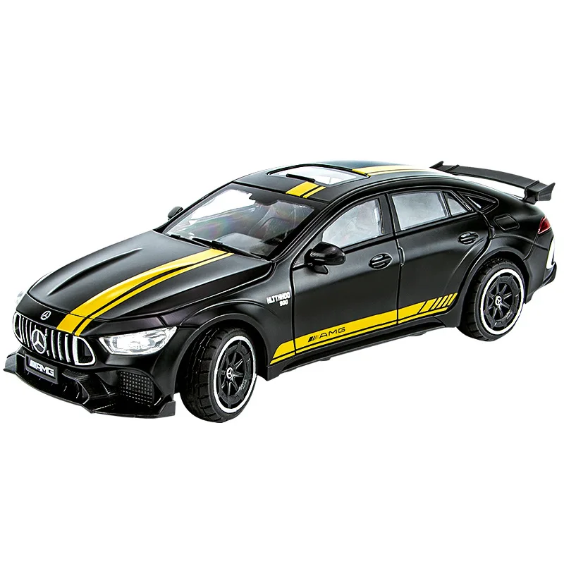 Modèle de voiture de sport Mercedes-Benz AMG GT63 à l'échelle 1:24, en métal moulé sous pression, avec son et lumière, fonction de recul, jouet de collection, cadeau