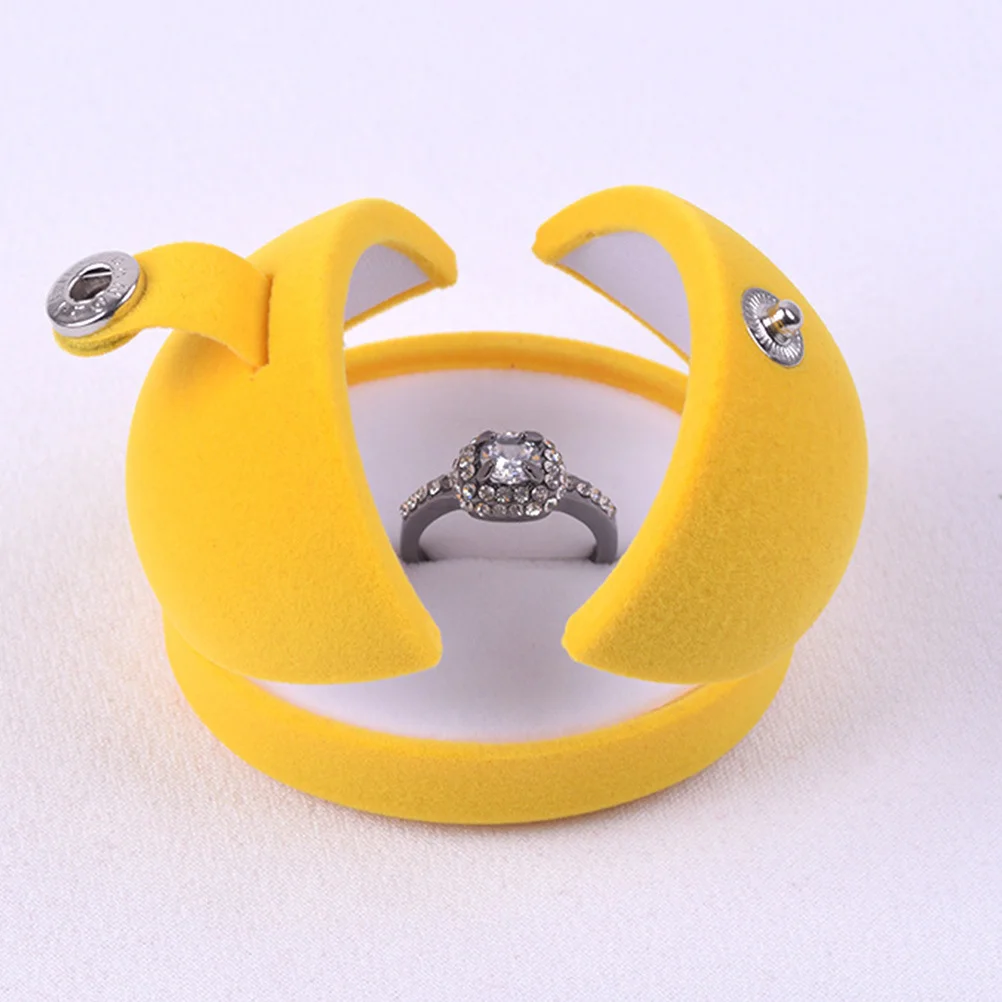 

Egg Shape Jewelry Box Yellow Practical Durable Ring Case Portable Storage Box Fashion Jewelry Case for Women