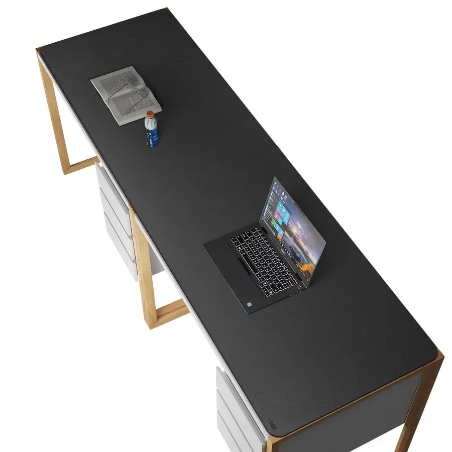 

Большой коврик для стола из искусственной кожи 78,7x23,6 см, черный, XXL, удлиненный коврик для мыши, защита для офисного стола, нескользящий коврик для компьютерного стола для офиса