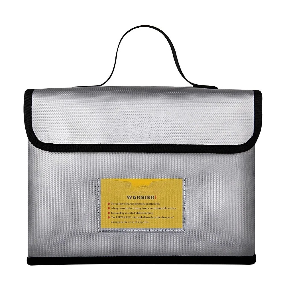 Fireproof/Waterproof Handbag Large Battery Storage Bag Safety Organizer Zipper Money Card Case Travel File Bags