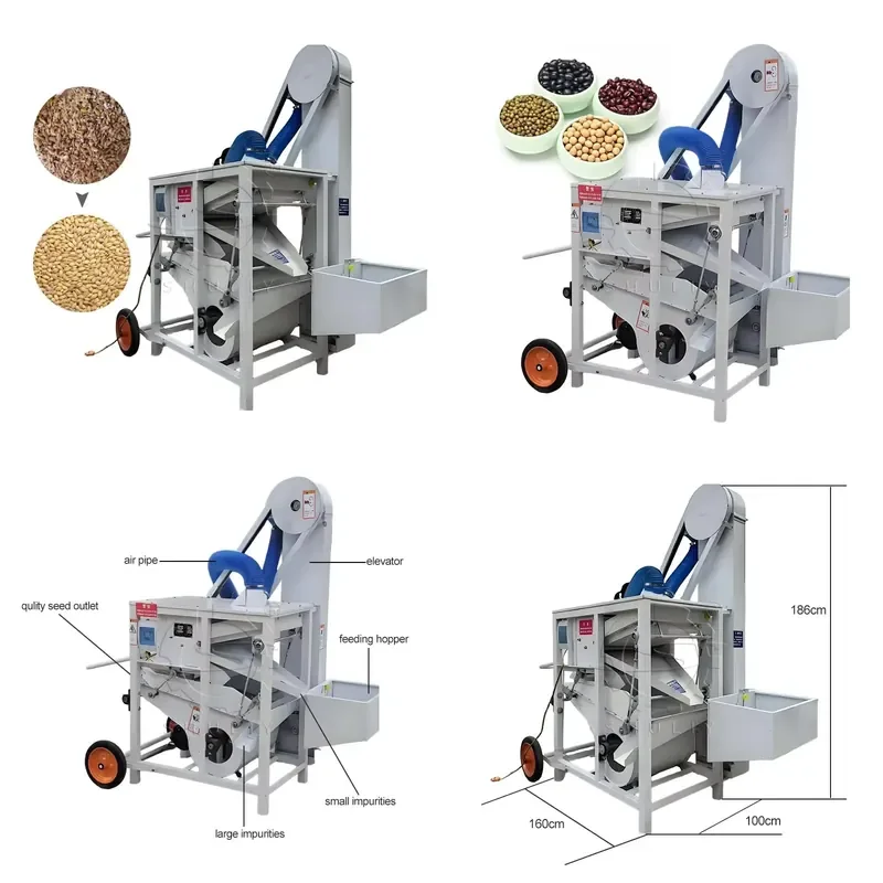 

SFW Certificate Mobile Combine Maize Corn Beans Seed Cleaning Machine Vibro Cleaner Seed Gravity Separator