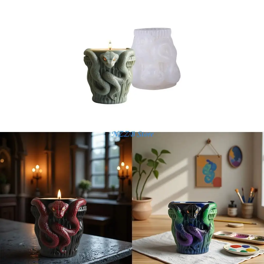 

T21F Snake Relief Silicone Mold Crafting Tool Suitable for Unique Planter