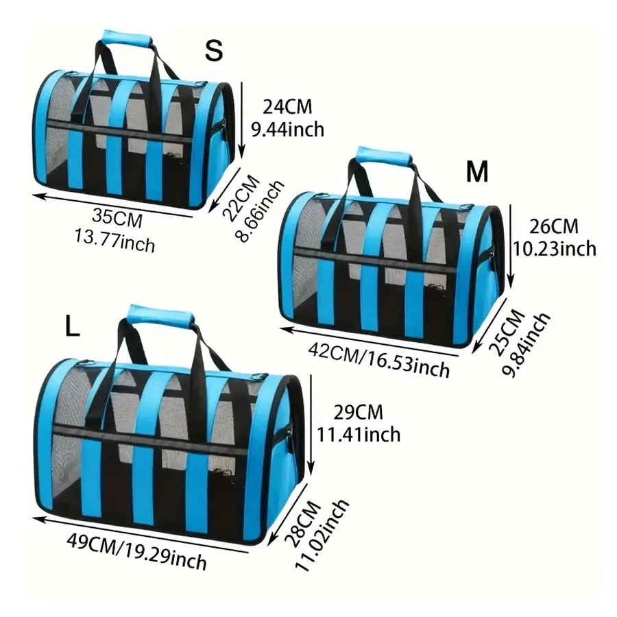 Trasportino ventilato per cani e gatti-leggero e resistente con cerniera sicura-ottimo per viaggi, escursioni e all\'aperto