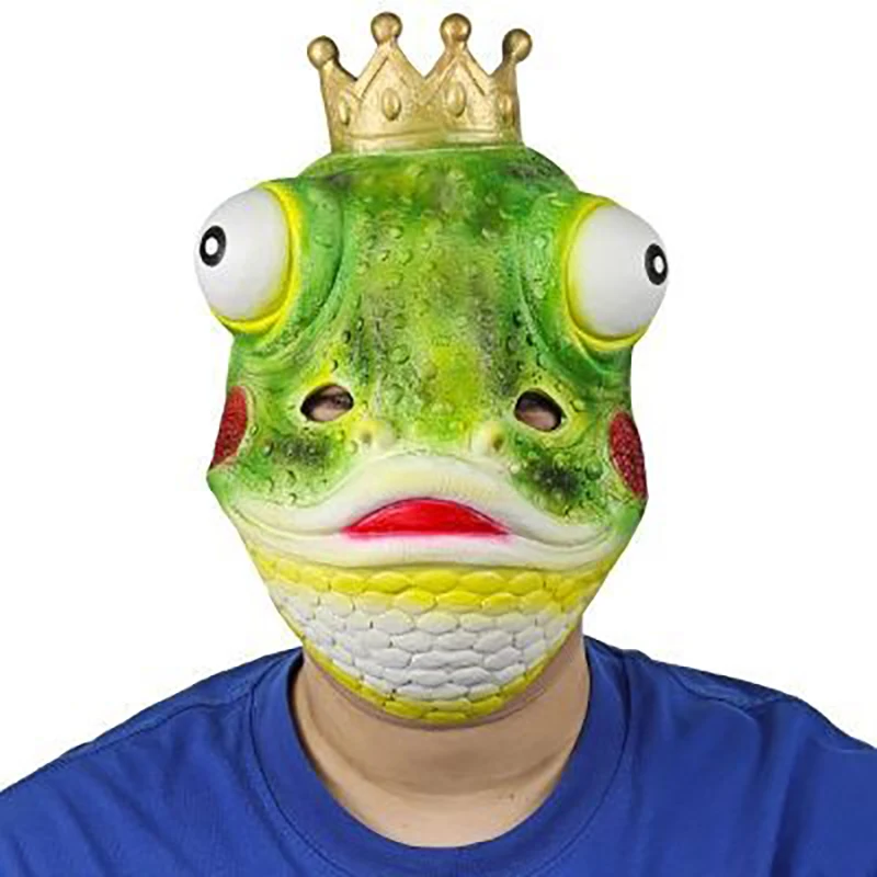 Prank Headgear Latex Frog Animal Masquerade Masks Carnival Cosplay Bar Funny Party Nightclub Performance Props Halloween Green