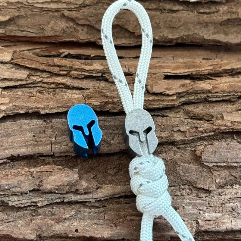 Titanium Keychain Parachute Cord Bead Pendant Knife Lanyard EDC Bead Zipper Head
