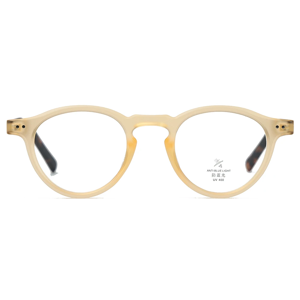 Peekaboo TR90 blue light filter glasses retro women clear lens acetate round glasses frame men leopard transparent decoration