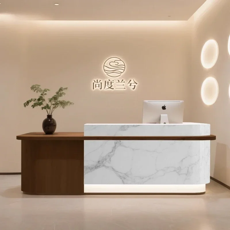 

Home Luxury Promotion Counter Reception Desks Quality Service Customer Stands Desks Design Front Mostrador De Tienda Furniture