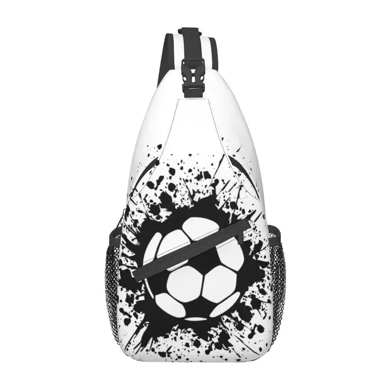 Mochila cruzada de hombro con patrón de fútbol para hombre, bolso de pecho con eslinga de fútbol personalizado, mochila de Camping para ciclismo, mochila de día