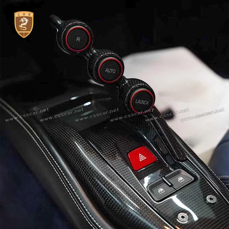 10pcs Car Styling Trim For  Ferrari 458 SP Model Dry Carbon Fiber Car Interior Accessories Center Control Button Part 2005-2009