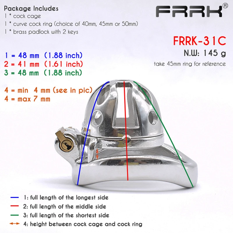 FRRK Chastity Cage Ultra Small Authentic Metal Cock Device Steel Bird Lock Penis Rings Large BDSM Bondage Sex Toys for CBT