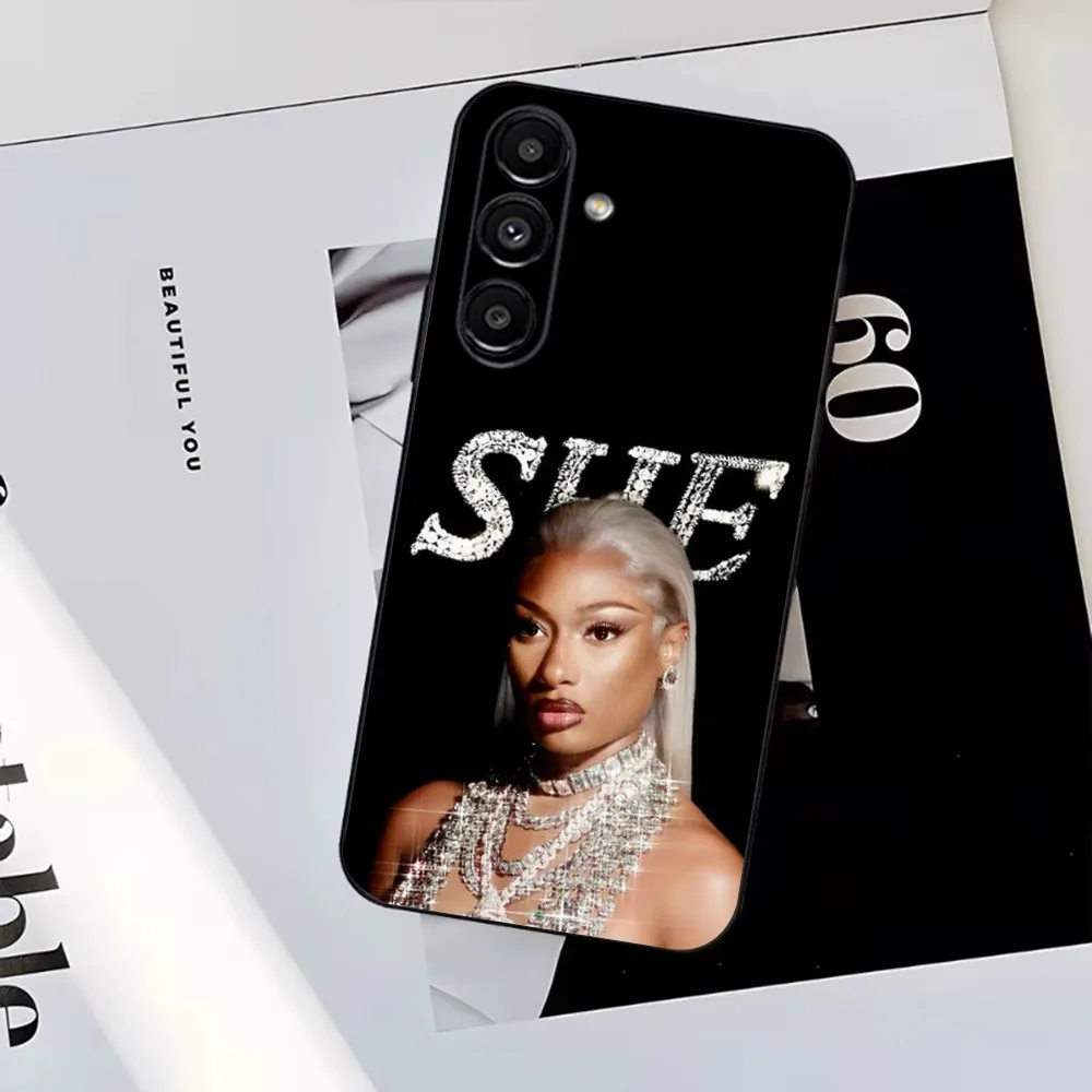 Megan Thee S-Stallion Phone Case For Samsung S25,S24,S23,S22,S21,S20,S10,Ultra,Plus,Lite,FE,Soft Silicone Black Cover