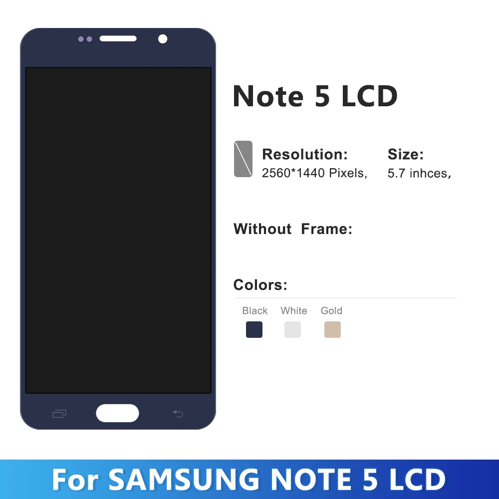 OLED For SAMSUNG Galaxy Note 5 Display LCD N920 N920A N920F Touch Screen Digitizer Assembly Replacement For Note5 LCD Display