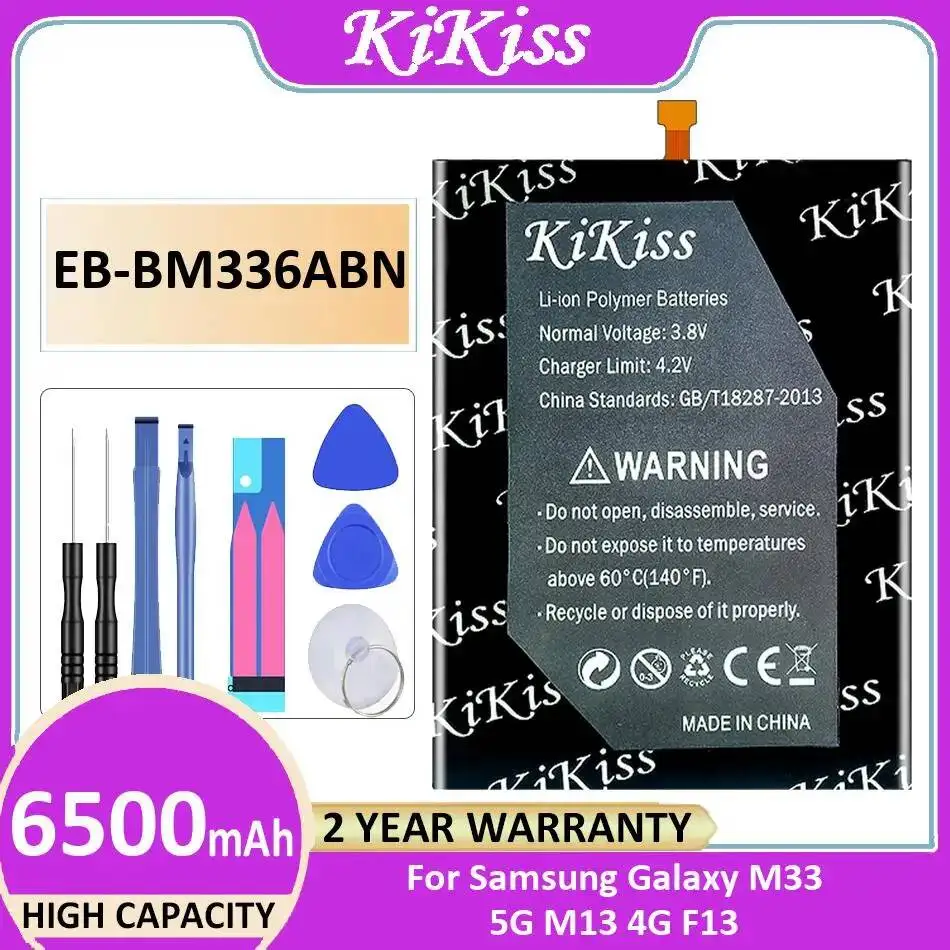 

Аккумулятор мобильного телефона 6500 мАч EB-BM336ABN, быстрая зарядка, надежная замена для Samsung Galaxy M33 5G M13 4G F13