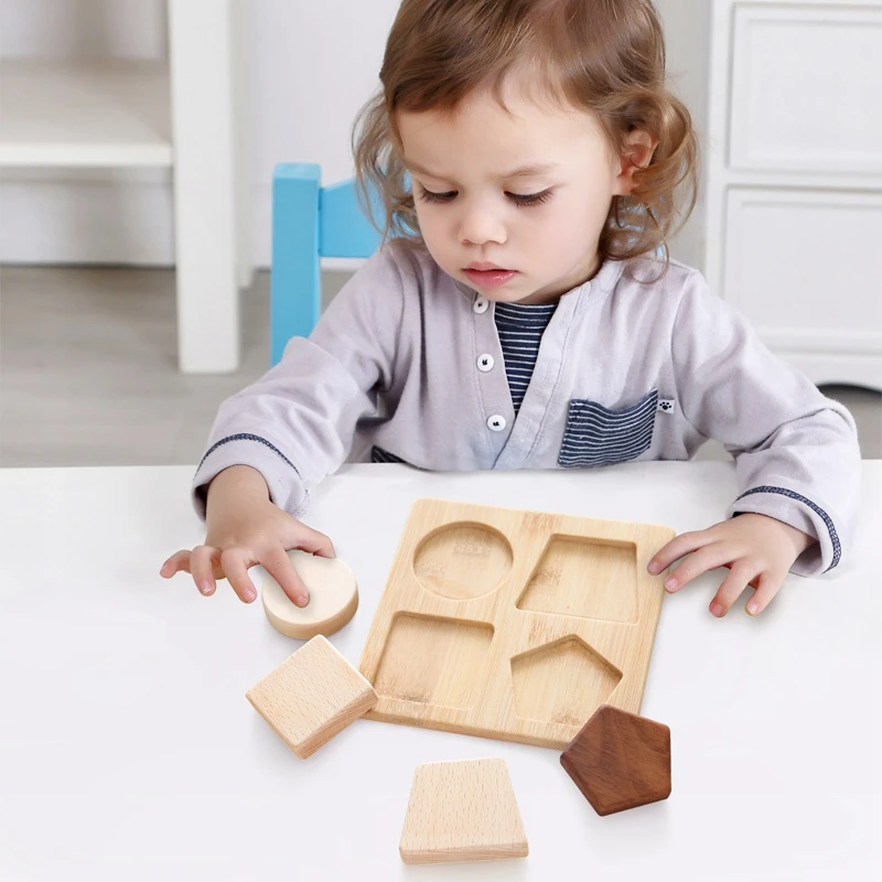 Puzzle en bois pour enfants, jouet éducatif, TeWindsor, blocs de bois naturels sûrs, construction de nuits, jeu empilable pour enfants, Montessori