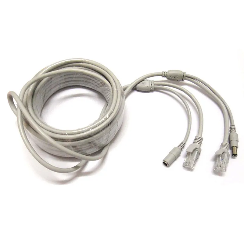 50M/160ft CCTV Network Cable RJ45 Cable 12V DC Power 2.1x5.5mm CAT5/5e Extension CCTV Ethernet IP Cable For IP Camera NVR