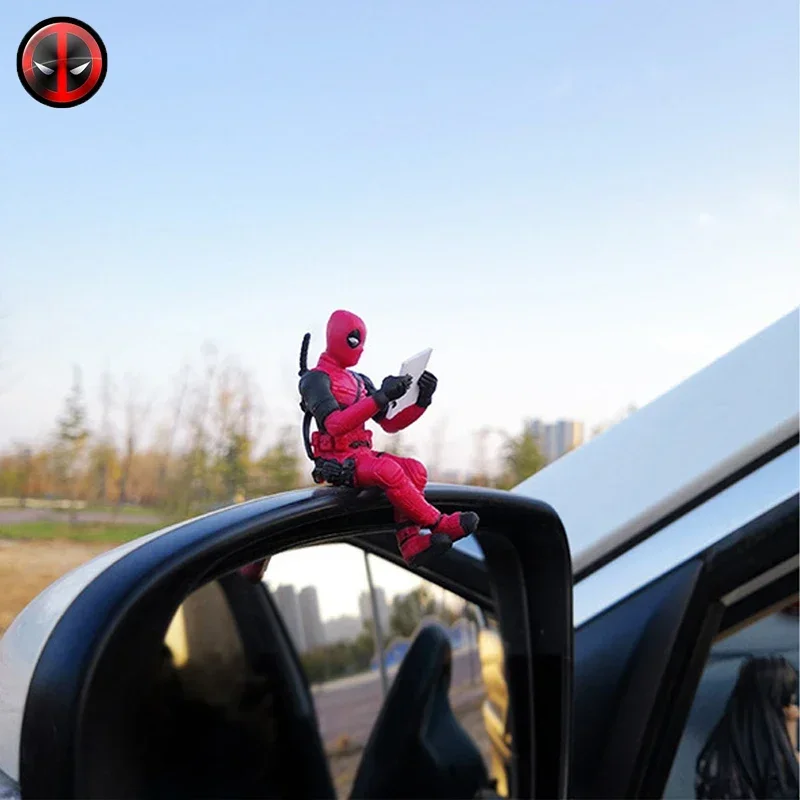 Deadpool Groot Anime Action Figure Sitting Posture Model X-Men Mini Doll Car Decoration Marvel Collection Figurine Toys Gift