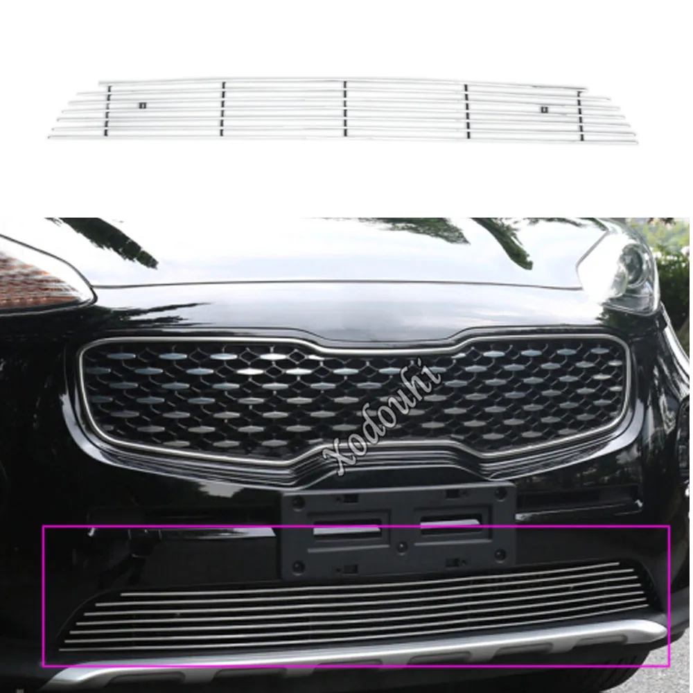 

Car Auto Body Protection Detector Stainless Steel Trim Front Grid Grill Grille Panel 1PCs For Kia Sportage KX5 2016 2017 2018