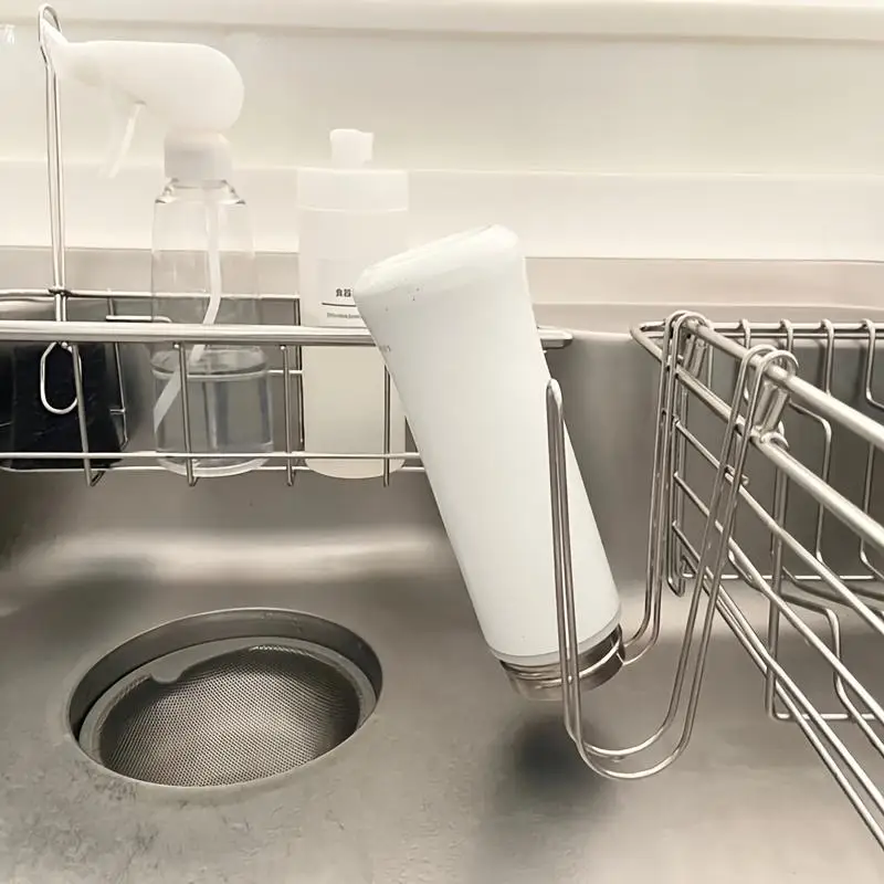 Foldable Kitchen Hanging Cup Drying Rack Space Saving Organizer for Mugs Water Bottles Tumblers Small Apartment Kitchen