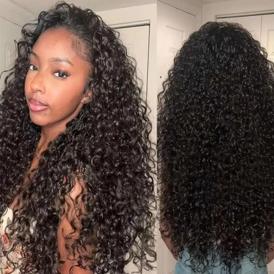 Deep Wave Lace Front Wig 13x4 13x6 HD Transparent 22 30 Inch 200 Density Pre Plucked Natural Hairline Brazilian Remy Human Hair Wigs For Black Women