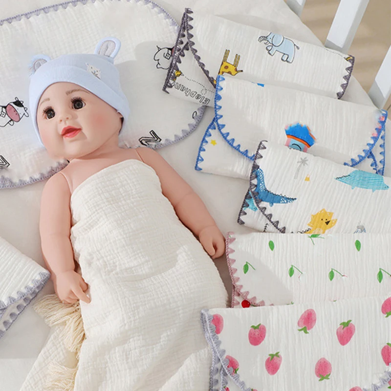 منشفة وسادة أطفال، ماصة للعرق ومسامية، شاش من القطن الخالص، وسادة حليب مضادة للبصق لحديثي الولادة، وسادة مسطحة