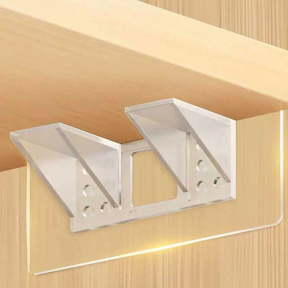 12Pcs DIY Acrylic Shelf Brackets Punch Free Adhesive Cabinet Pegs Strong Bearing Shelf Supports for Kitchen Bathroom - view 4
