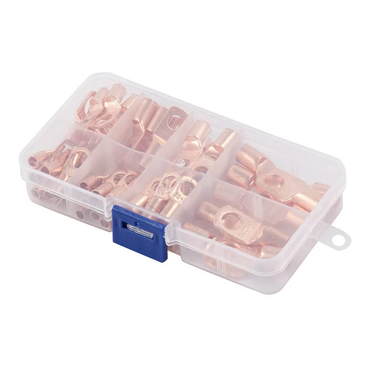 

High-Quality 140pcs Peephole Terminals - Copper Nose Box Wiring Connectors and Bare Terminals with Heat Shrink Tubes