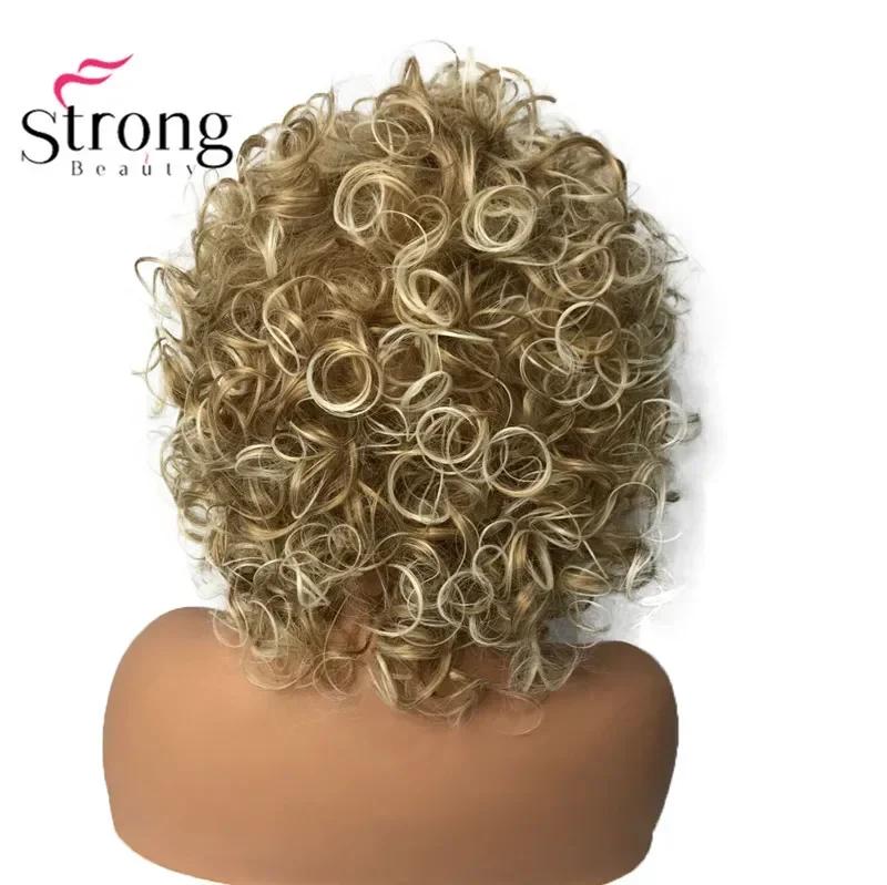 StrongBeauty Shotr Acconciature soffici naturali ricci Parrucche senza cappuccio Parrucca per capelli sintetici da donna