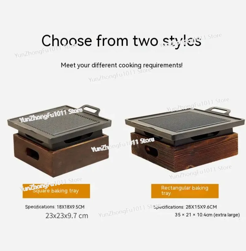Smokeless Portable BBQ Grill Barbecue Grill Charcoal BBQ Oven Alcohol Stove Household Non-stick Cooking Tools