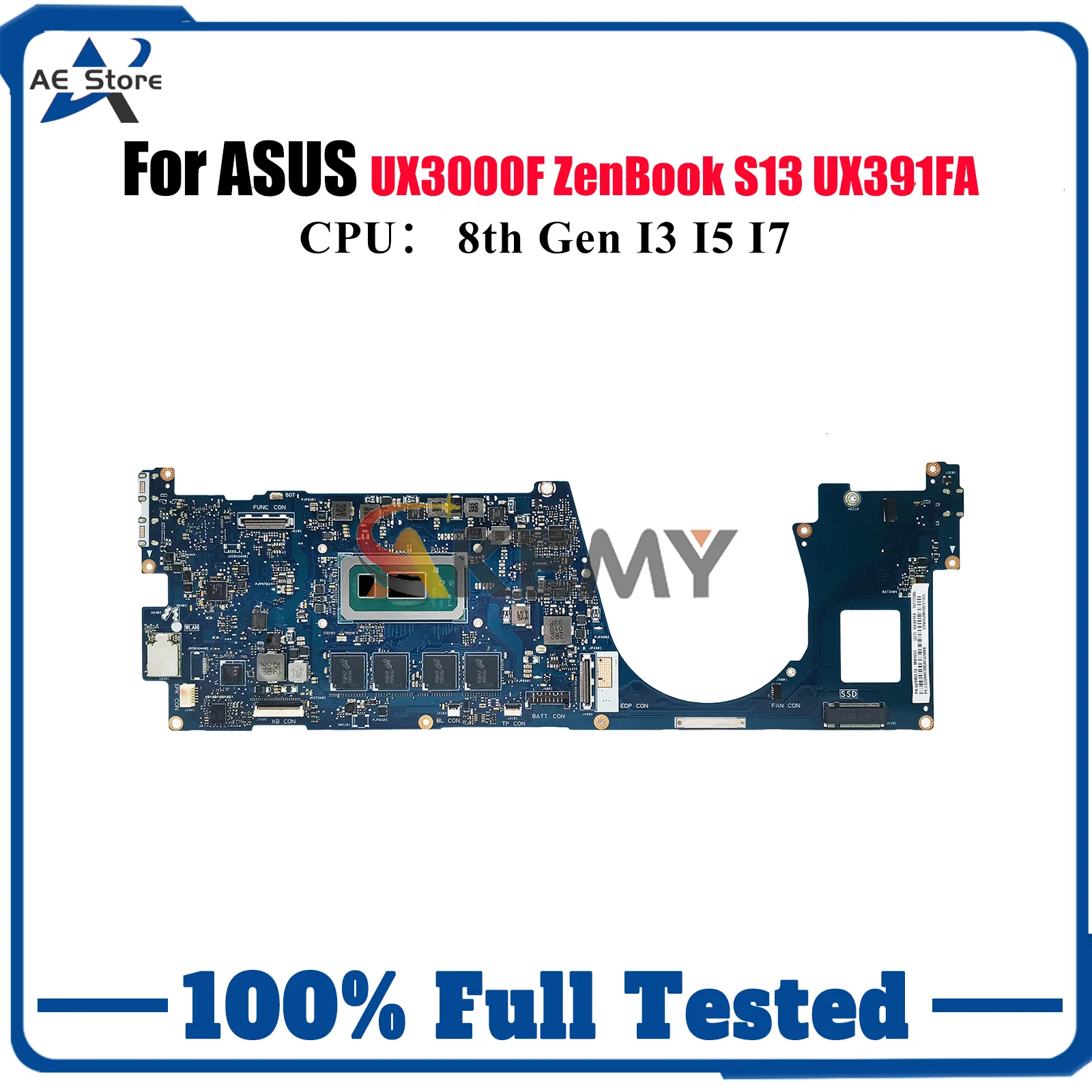 

UX391FA Материнская плата для ноутбука ASUS ZenBook UX391F UX3000F ZenBook UX391FA S13 Материнская плата с процессором I3 I5 I7 100% тестирование ОК быстрая доставка
