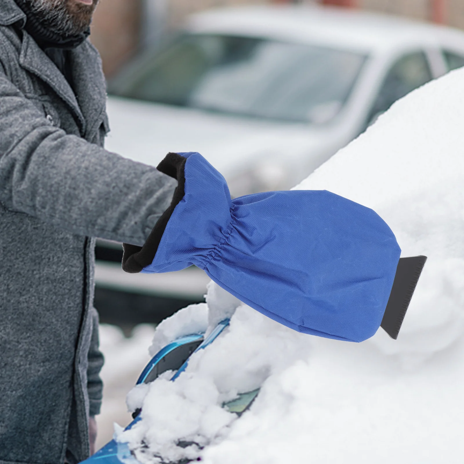 

Car Window Snow Scraper Glove Type Ice Removal Tool with Comfortable Warm Hand Protection for Thick Snow Quick Clean All Weather
