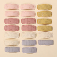 20pcs Random Cute Fabric BB Barrettes Drop Snap Hair Clip for Baby Girl Infant Lace Embroidery Hairpin Handmade Kid Headwear