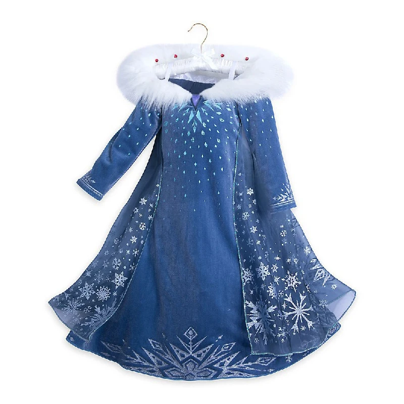 Girls Cosplay Autumn Elsa Princess Dress Children Dress Up Winter Snow Queen Costume Kid Carnival Birthday Party Apparel