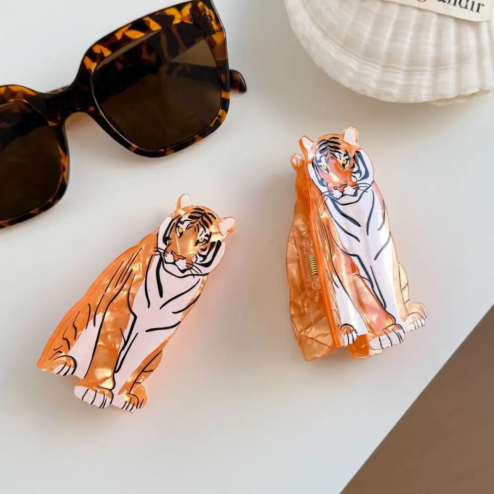 

Креативная акриловая заколка для волос в форме тигровой лапы, заколка-краб в корейском стиле, большая заколка-акула для девочек