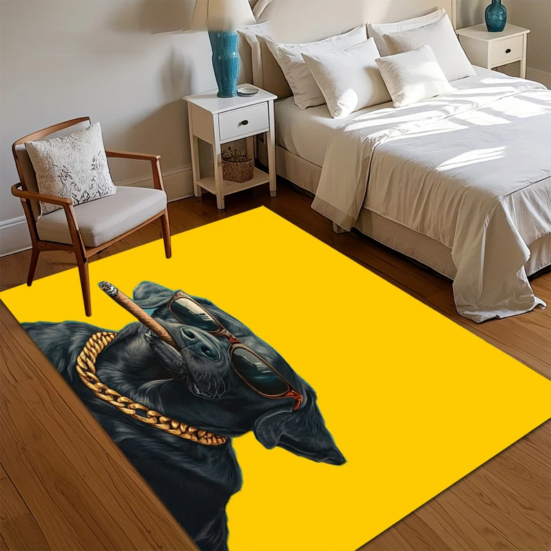 

Коврик для двери с изображением черной собаки лабрадора, 1 шт., в стиле ретро-поп-арт, нескользящий, для гостиной, спальни, оригинальный декор для дома