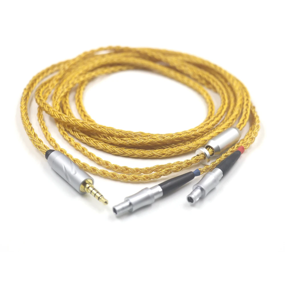 

16 Core 99% Gold Plated Upgrade Balanced 2.5mm 4.4 6.5 XLR stereo Earphone Cable For Sennheiser hd 800 s hd800 hd800s