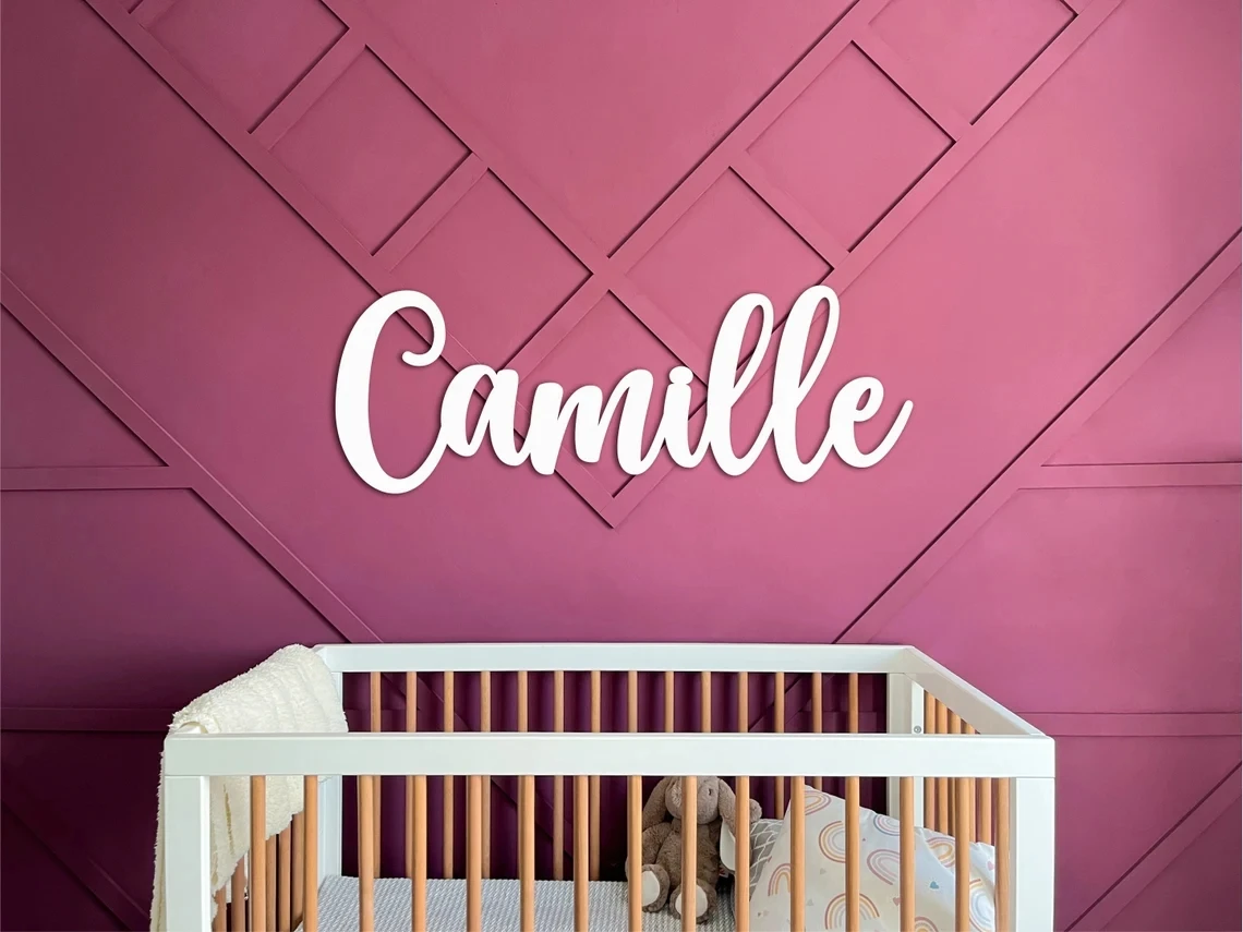 Personalized Wooden Name Sign for Nursery Wooden Name Sign Baby Nursery Name Sign Wood name Sign Wall Name for NurseryCustomName