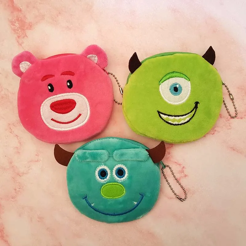 Cartoon Mike & Red Bear Children Plush Coin Purse Zipper Change Purse Mini Wallet Kids Girl Women For Gift