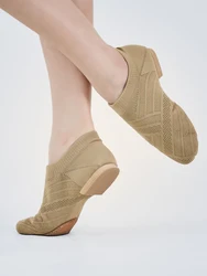 New Knitted Stretch Adult Dance Sneakers Slip On Sports Boot Breathable Lyrical Modern Booties Women's Jazz Shoes