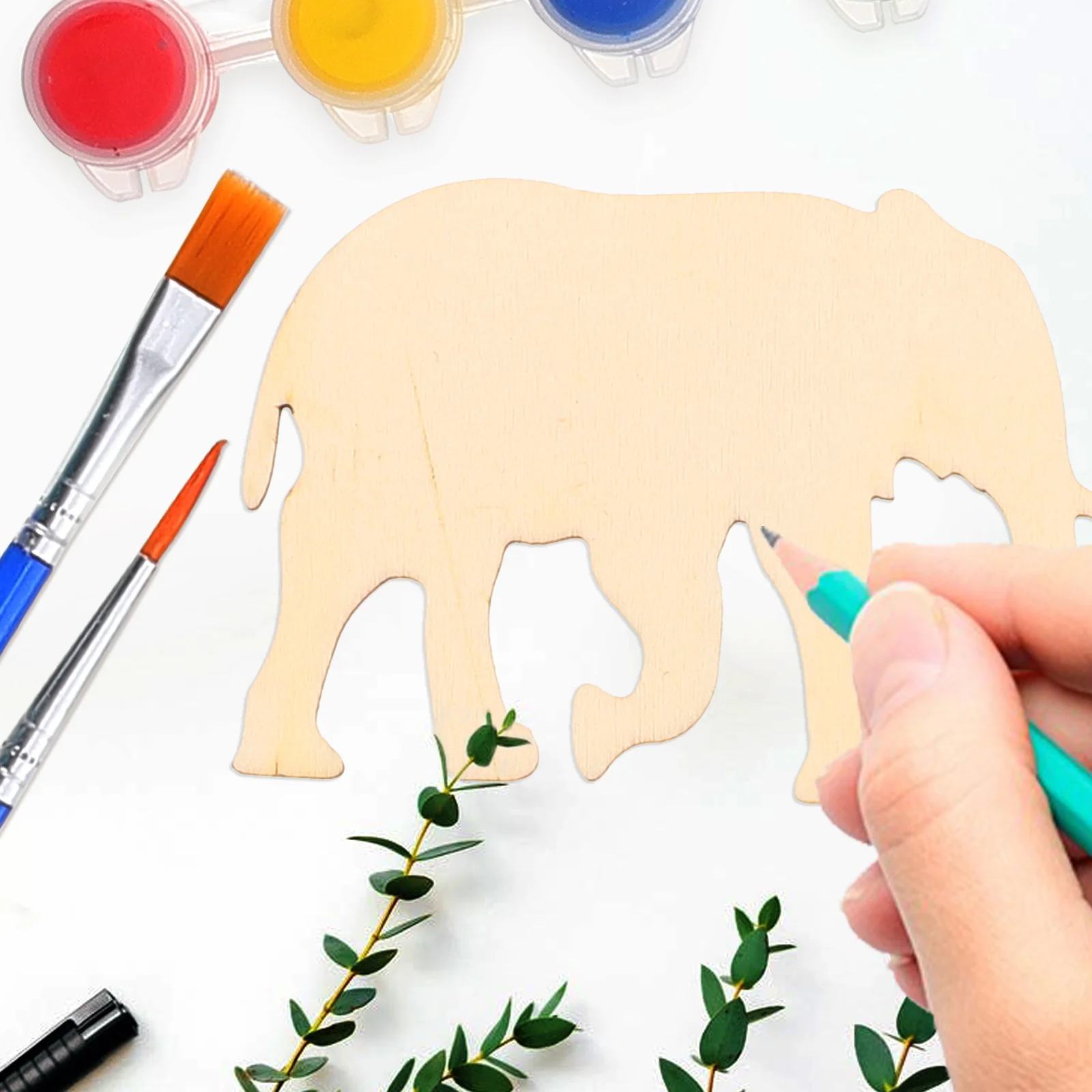 

48Pcs Unfinished Wooden Animal Cutouts Wildlife Forest DIY Painting Craft Decoration Wood Slices Creative DIY Tags Blank