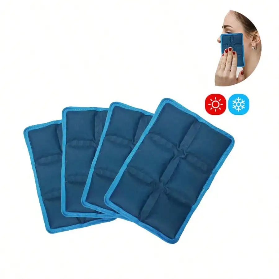 4pcs Reusable Ice Packs for Coolers,Slim Freezer Packs, Small Cooler for First-Aid Reusable Water Absorption Travel Cold Pack