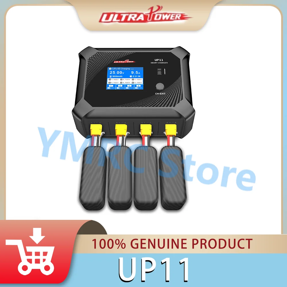 

Ultra Power UP11 AC 100-240V DC 11.0-18.0V 4-Channel 1S-6S LiHv/LiPo/LiFe/Lilon/NiMH/NiCd/Pb2V-24VBattery Charger