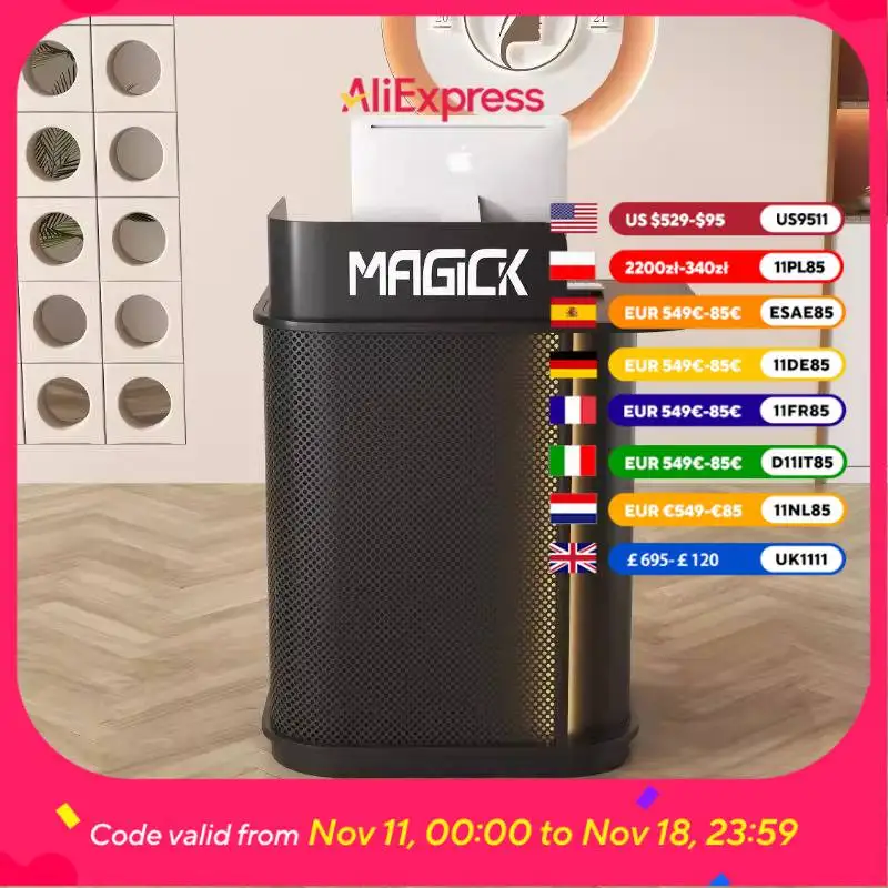 

Black Beauty Reception Desks Drawers Display Modern Salon Reception Desks Luxury Business Design Empfangs Tresen Furniture