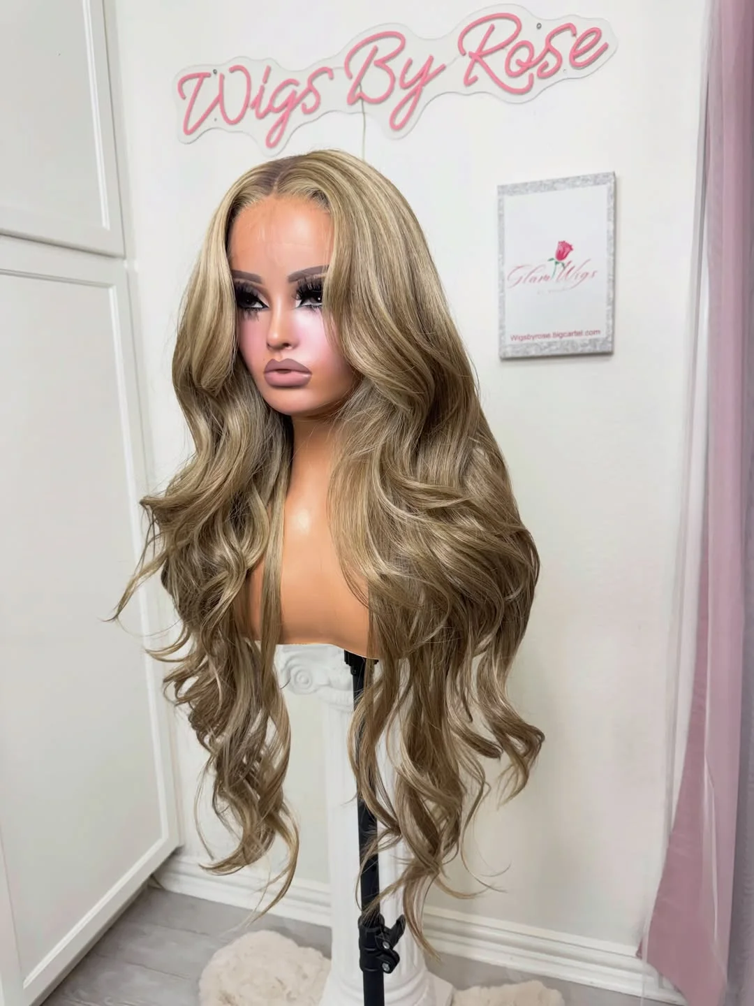 13x4 HD High Quality Lace Front Wig for Women Mixed Blonde Heat Resistant Synthetic Fiber Dark Roots Body Wave Daily Use Wig
