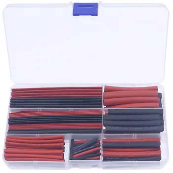 150 Adet 2: 1 Poliolefin H-tipi Isıyla Daralan Boru Borusu Kırmızı + Siyah kit seti