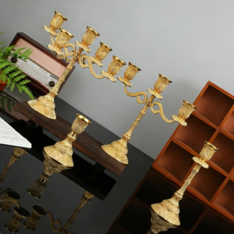 3/5-head European Retro Metal Candlestick Dining Table Candlelight Dinner Home Decoration