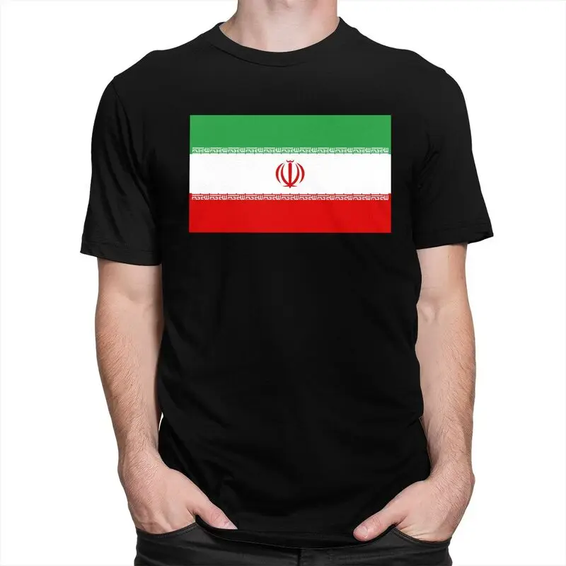 Cool Flag Of Iran T Shirt Men Short-Sleeve T-shirts Printed Tee Cotton Oversized Tshirts Merch